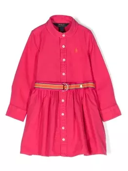 Ralph Lauren платье-рубашка с логотипом Polo Pony, розовый