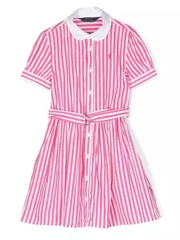 Ralph Lauren платье-рубашка в полоску, розовый