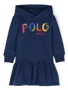 Ralph Lauren платье с капюшоном и логотипом, синий