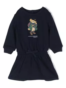 Ralph Lauren платье с принтом Polo Bear, синий