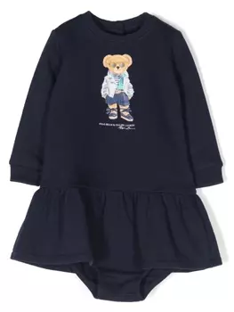 Ralph Lauren платье с принтом Polo Bear, синий
