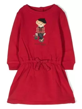 Ralph Lauren платье с принтом Teddy Bear, красный