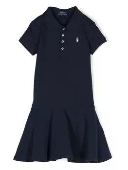 Ralph Lauren платье с воротником поло и короткими рукавами, синий