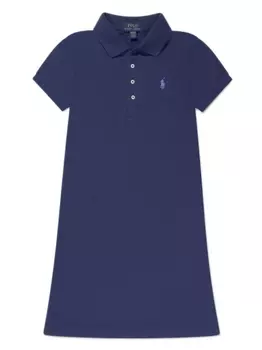 Ralph Lauren платье с воротником поло и вышитым логотипом, синий
