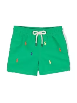 Ralph Lauren плавки-шорты с вышивкой Polo Pony, зеленый