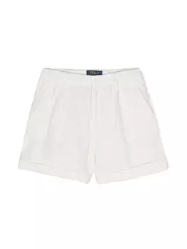 Ralph Lauren Polo Pony-embroidered linen shorts, белый