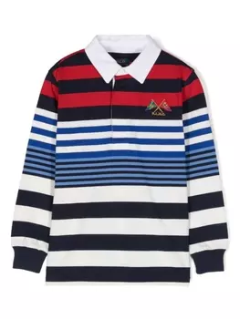 Ralph Lauren полосатая рубашка поло с вышитым логотипом, синий