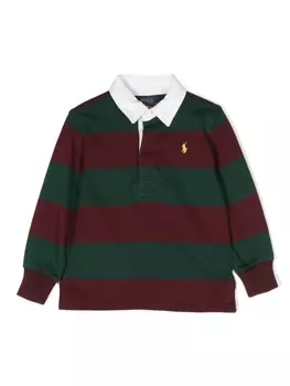 Ralph Lauren полосатая рубашка поло с вышитым логотипом, красный