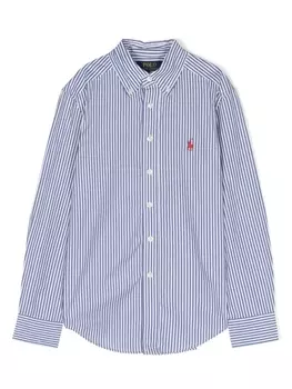 Ralph Lauren полосатая рубашка с логотипом Polo Pony, синий