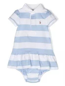 Ralph Lauren полосатое платье с воротником поло, синий