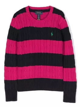 Ralph Lauren полосатый джемпер фактурной вязки, синий