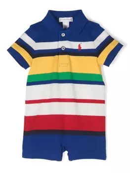 Ralph Lauren полосатый ромпер Polo Pony, синий