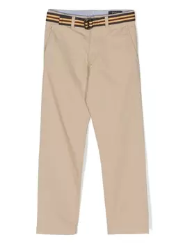 Ralph Lauren прямые брюки чинос с поясом, коричневый