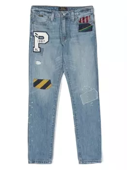 Ralph Lauren прямые брюки с нашивкой, синий