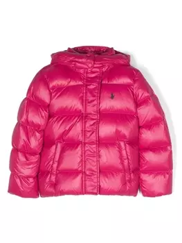Ralph Lauren пуховик Polo Pony с капюшоном, розовый