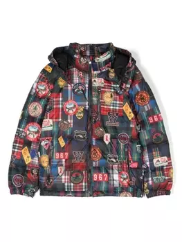 Ralph Lauren пуховик с графичным принтом, красный