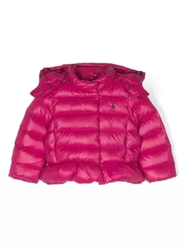Ralph Lauren пуховик с капюшоном и логотипом Polo Pony, розовый
