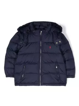 Ralph Lauren пуховик с капюшоном и логотипом Polo Pony, синий