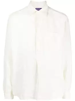 Ralph Lauren Purple Label button-up linen shirt, нейтральный цвет