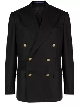 Ralph Lauren Purple Label двубортный пиджак с заостренными лацканами, черный