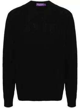 Ralph Lauren Purple Label кашемировый джемпер фактурной вязки, черный