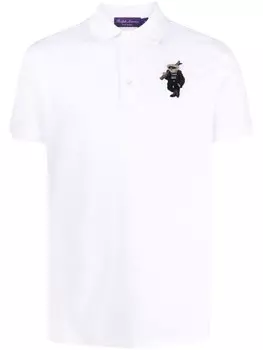 Ralph Lauren Purple Label Polo Bear-embroidered polo shirt, белый