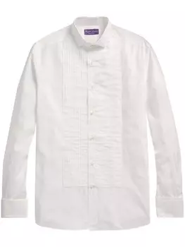 Ralph Lauren Purple Label поплиновая рубашка с длинными рукавами, белый