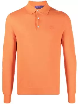 Ralph Lauren Purple Label рубашка поло из смесового шелка, оранжевый