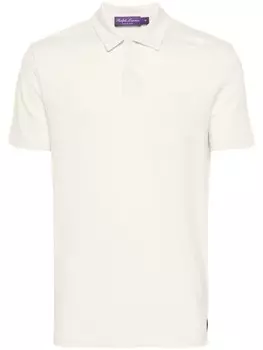Ralph Lauren Purple Label рубашка поло из ткани пике, нейтральный цвет