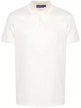 Ralph Lauren Purple Label рубашка поло с вышитым логотипом, нейтральный цвет
