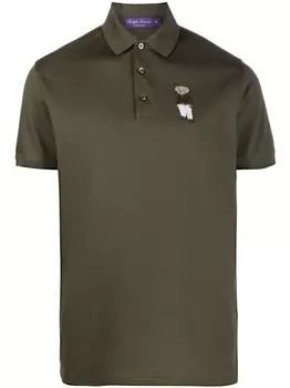 Ralph Lauren Purple Label рубашка поло с вышивкой, зеленый