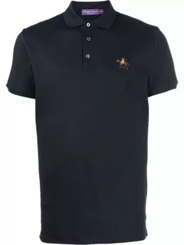 Ralph Lauren Purple Label рубашка поло с вышитым логотипом, синий
