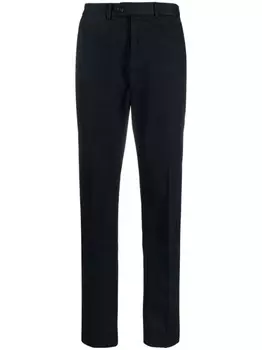 Ralph Lauren Purple Label строгие брюки Eaton прямого кроя, синий