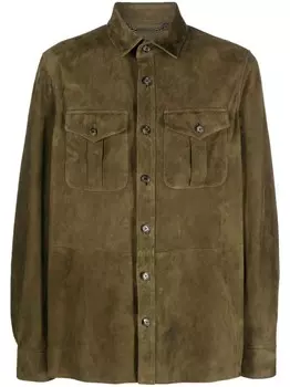 Ralph Lauren Purple Label замшевая куртка-рубашка, зеленый