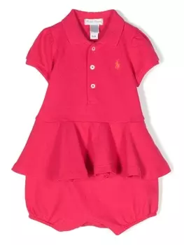 Ralph Lauren ромпер с воротником поло и логотипом Polo Pony, розовый