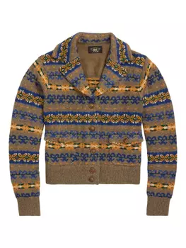 Ralph Lauren RRL кардиган вязки интарсия, нейтральный