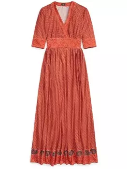 Ralph Lauren RRL платье макси с графичным принтом, оранжевый