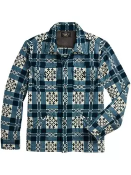 Ralph Lauren RRL жаккардовая рубашка с длинными рукавами, синий