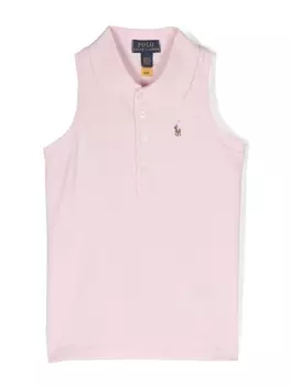 Ralph Lauren рубашка поло без рукавов с вышивкой Polo Pony, розовый