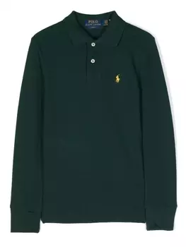 Ralph Lauren рубашка поло с длинными рукавами и вышитым логотипом, зеленый