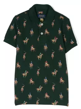 Ralph Lauren рубашка поло с графичным принтом, зеленый