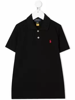 Ralph Lauren рубашка поло с вышитым логотипом, черный
