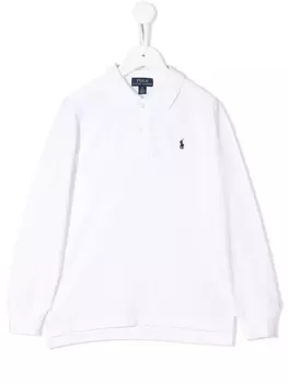 Ralph Lauren рубашка-поло с вышитым логотипом, белый