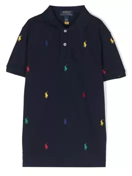 Ralph Lauren рубашка поло с вышитым логотипом, синий