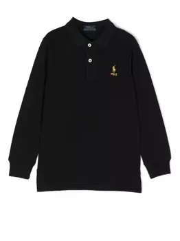 Ralph Lauren рубашка поло с вышивкой Polo Pony, черный