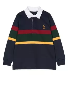 Ralph Lauren рубашка поло в полоску с длинными рукавами, синий