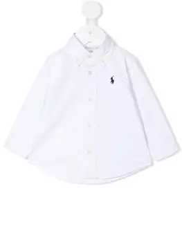 Ralph Lauren рубашка с вышитым логотипом, белый