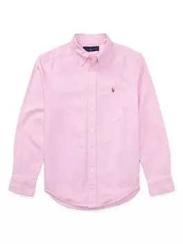 Ralph Lauren рубашка с вышитым логотипом, розовый