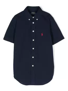 Ralph Lauren рубашка с вышитым логотипом, синий