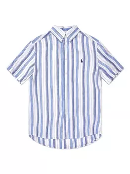 Ralph Lauren рубашка в полоску с логотипом Polo Pony, синий